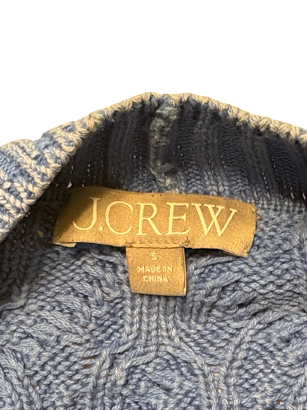J. Crew Cable Knit V-Neck Cardigan Sweater Size Small Blue Beachy Cotton Summer - Picture 5 of 7